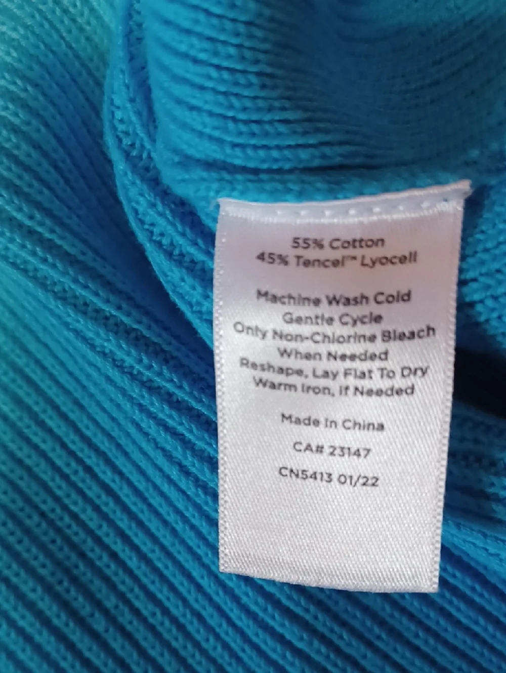 Talbots Blue Ombre Dip-Dye Girlfriend Ribbed Cardigan V-Neck Button Front XS